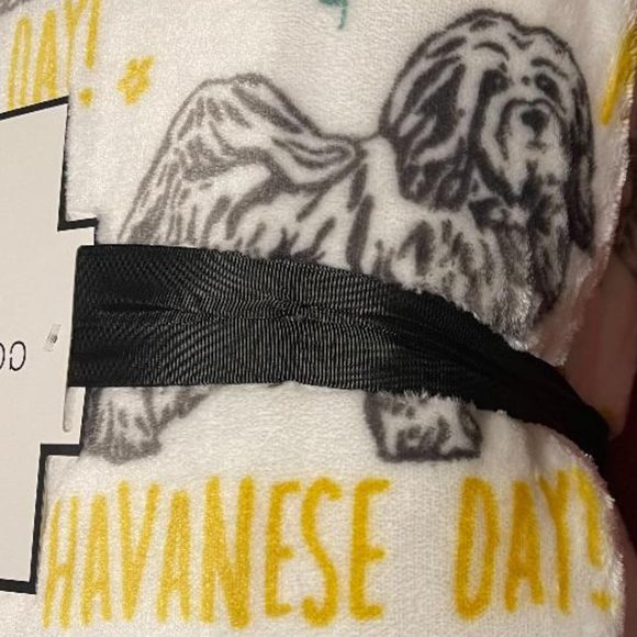 HAVANESE DAY ! BEAUTIFUL HAVANESE DOG 90" X 90" QUEEN BLANKET / LARGE THROW - Picture 4 of 6